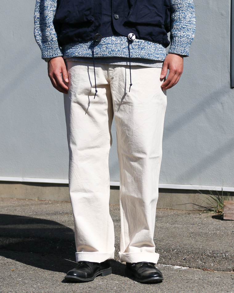 FOB factory エフオービーファクトリー F0530 COTTON DUCK WORK PANTS Ecru
