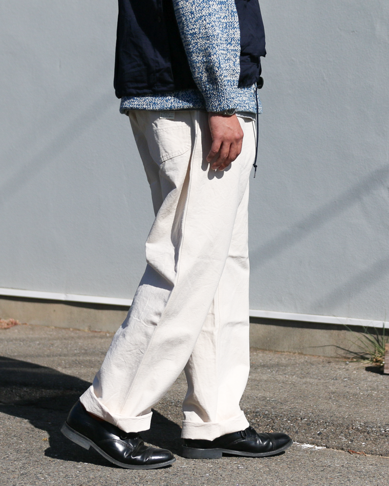 FOB factory エフオービーファクトリー F0530 COTTON DUCK WORK PANTS Ecru