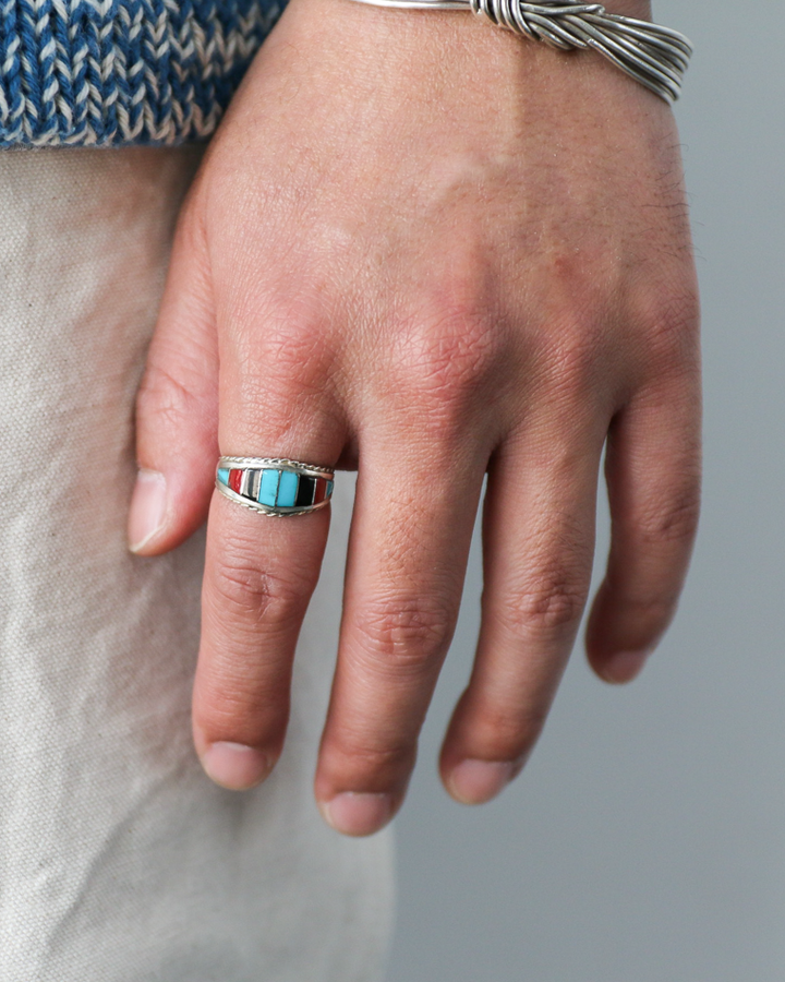 INDIAN JEWELRY インディアンジュエリー Inlay Ring Type G