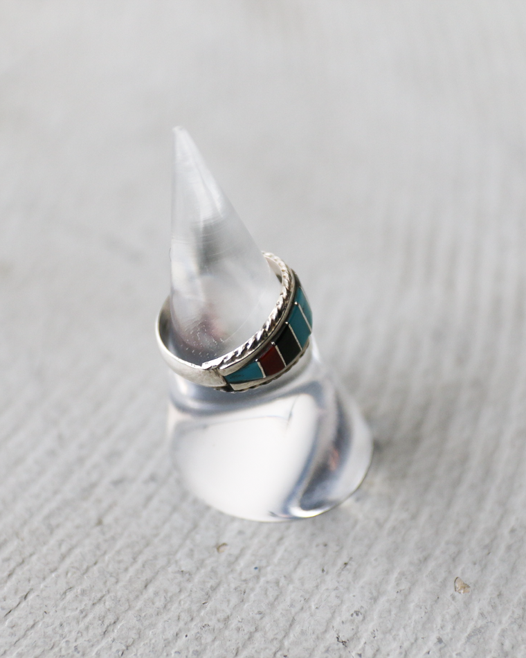 INDIAN JEWELRY インディアンジュエリー Inlay Ring Type G