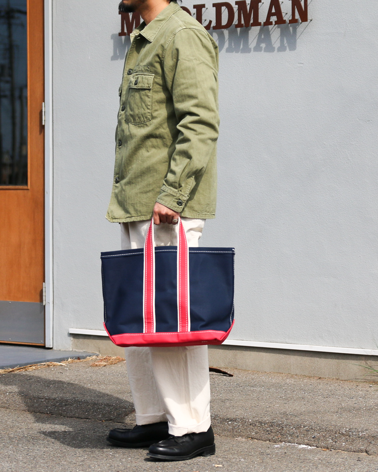 WORKERS ワーカーズ Deluxe Tote Bag/ Navy Body x Red Handle