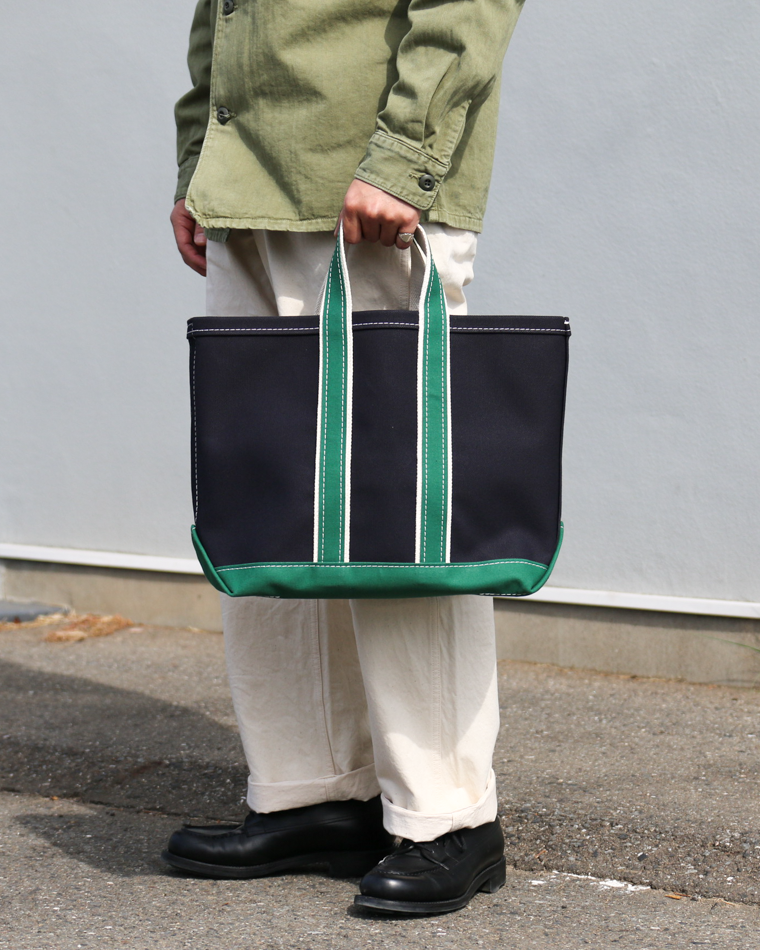 WORKERS ワーカーズ Deluxe Tote Bag/ Dark Navy Body x Green Handle