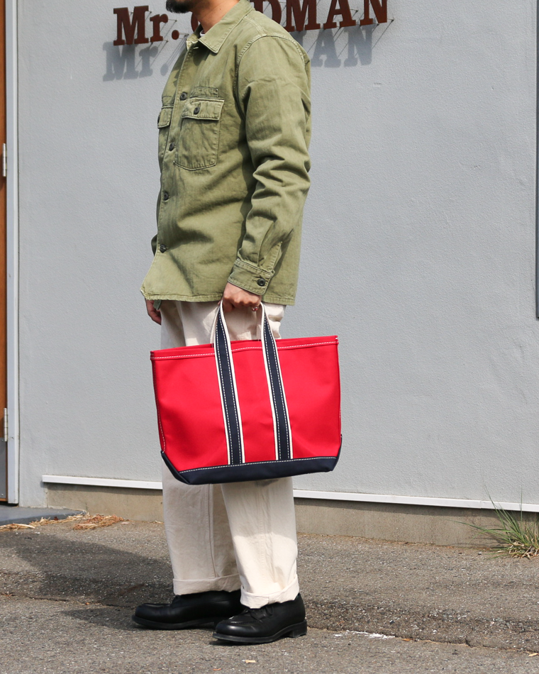 WORKERS ワーカーズ Deluxe Tote Bag/ Red Body x Navy Handle