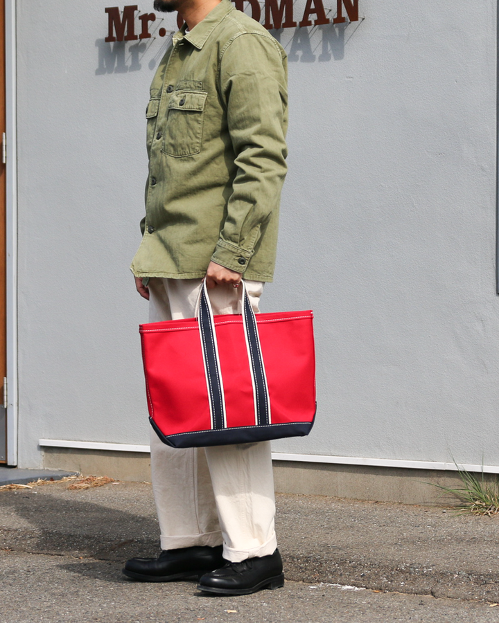 WORKERS ワーカーズ Deluxe Tote Bag/ Red Body x Navy Handle