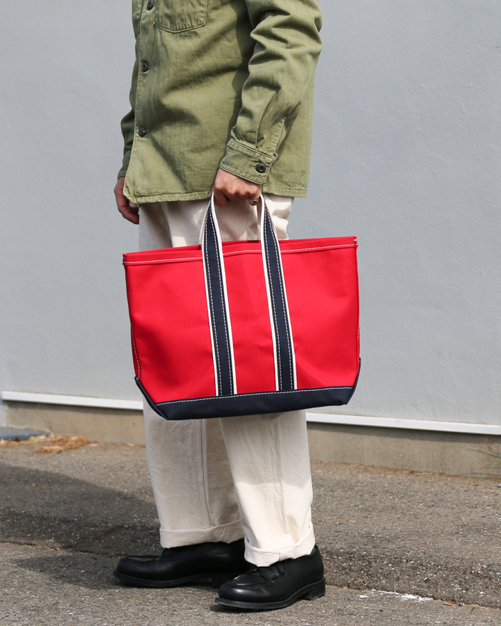 WORKERS ワーカーズ Deluxe Tote Bag/ Red Body x Navy Handle