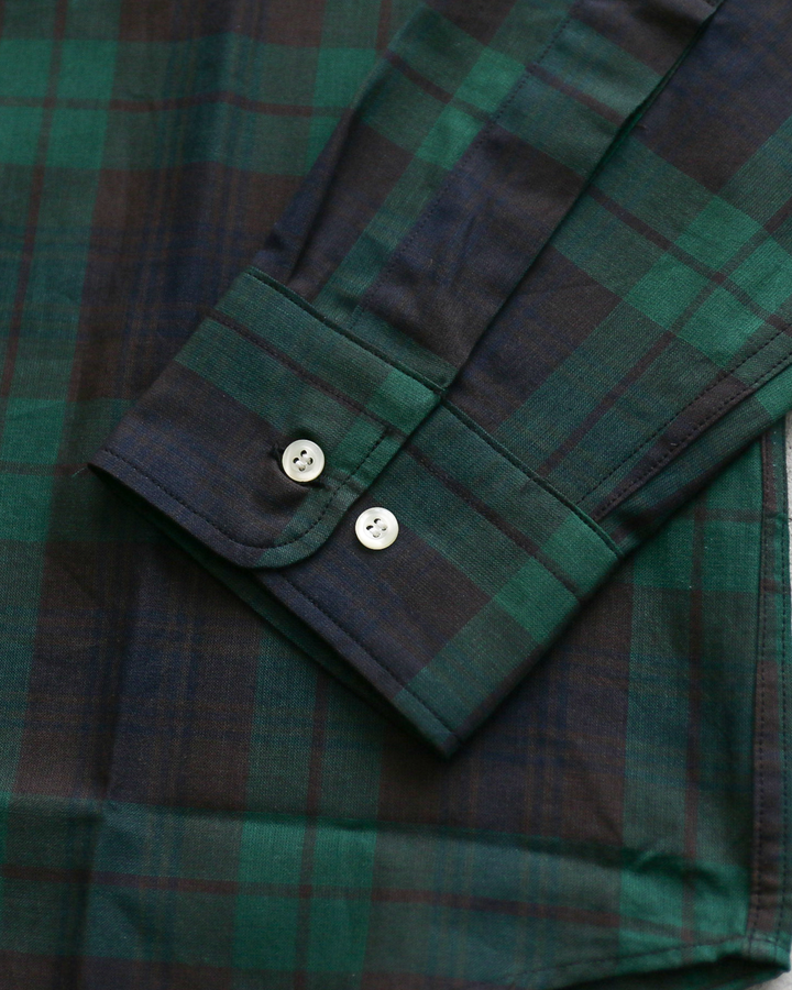 WORKERS Modified BD Shirt, Indian Madras Black Watch
