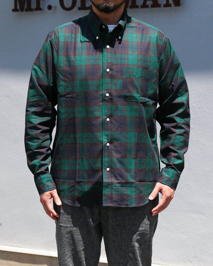WORKERS Modified BD Shirt, Indian Madras Black Watch