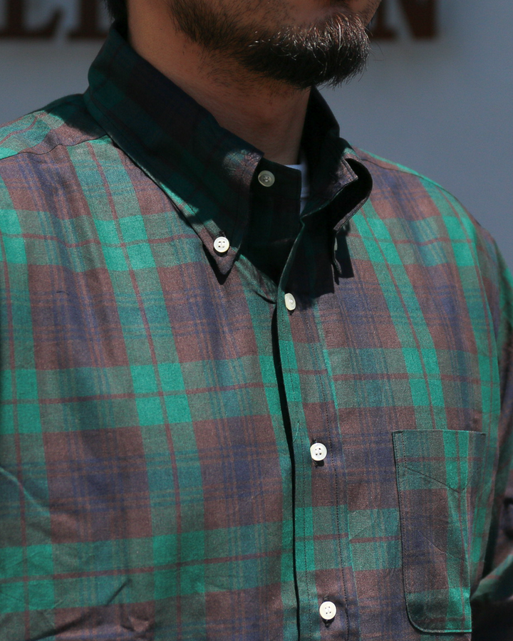 WORKERS Modified BD Shirt, Indian Madras Black Watch
