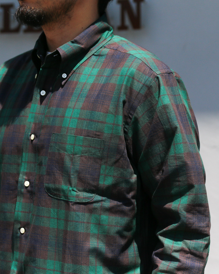 WORKERS Modified BD Shirt, Indian Madras Black Watch