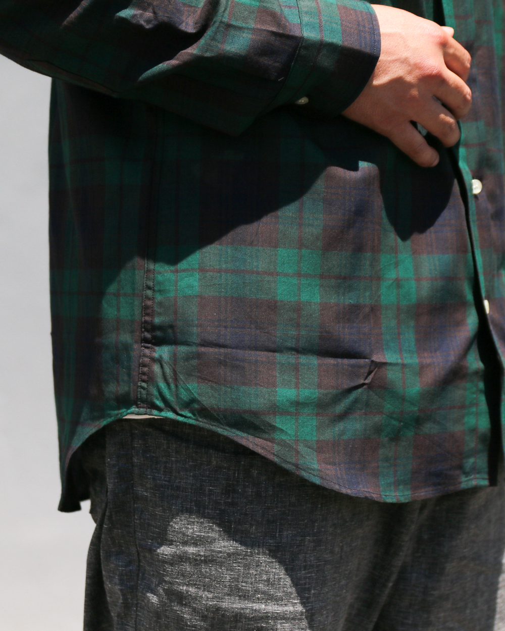 WORKERS Modified BD Shirt, Indian Madras Black Watch