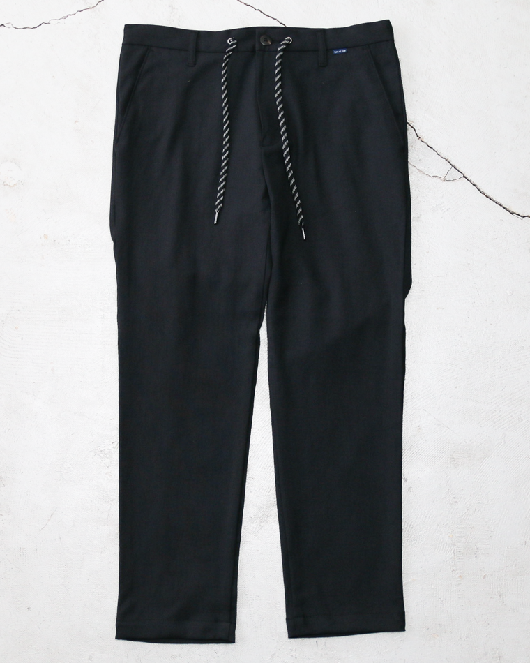 TURN ME ON  綿麻オックス ストレッチクロップドパンツ BLACK