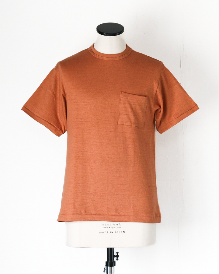 WAREHOUSE Lot 4601 SOLID POCKET T Dark Salmon