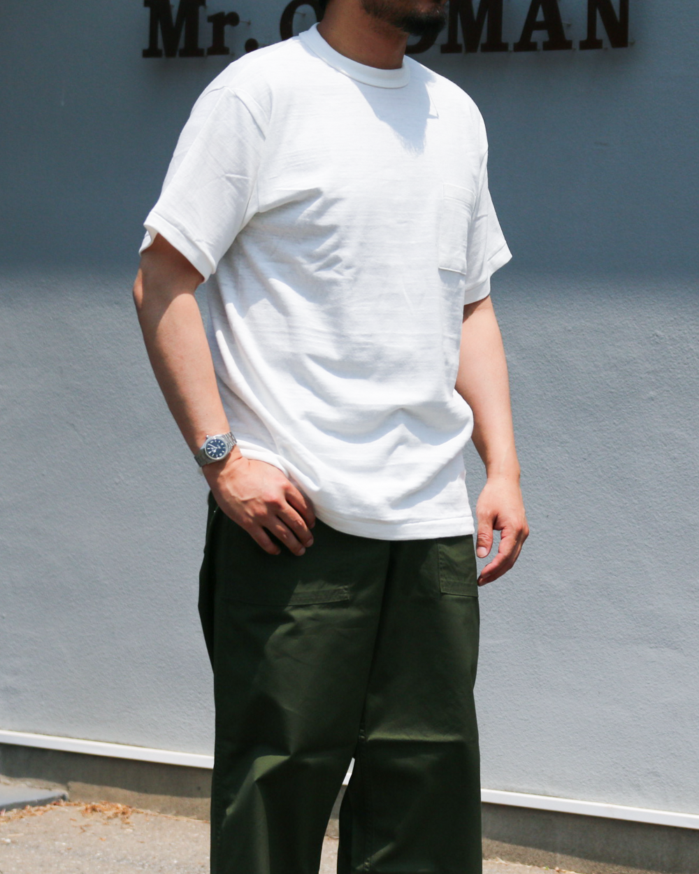 WAREHOUSE Lot 4601 SOLID POCKET T White
