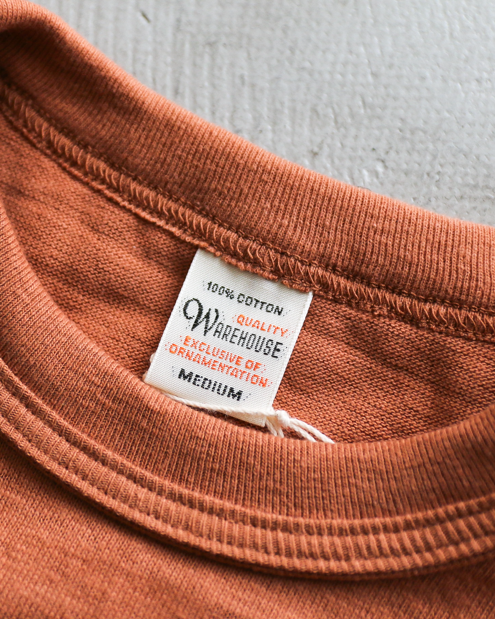 WAREHOUSE Lot 4601 SOLID POCKET T Dark Salmon
