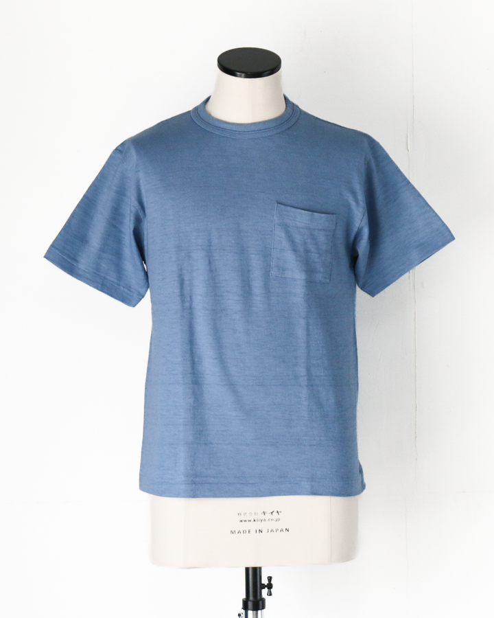 WAREHOUSE Lot 4601 SOLID POCKET T Pale Blue