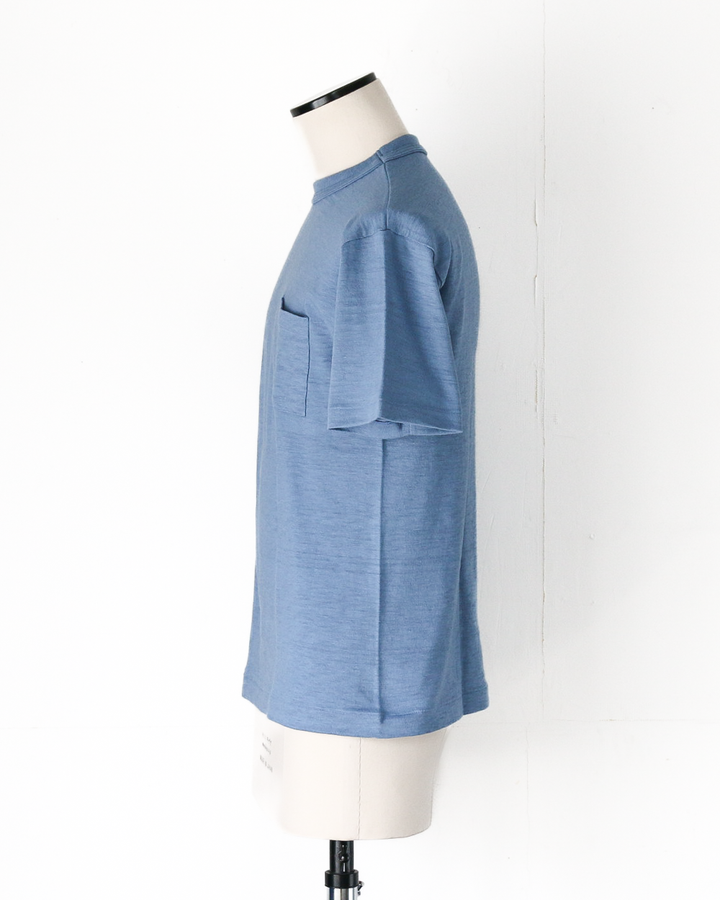 WAREHOUSE Lot 4601 SOLID POCKET T Pale Blue
