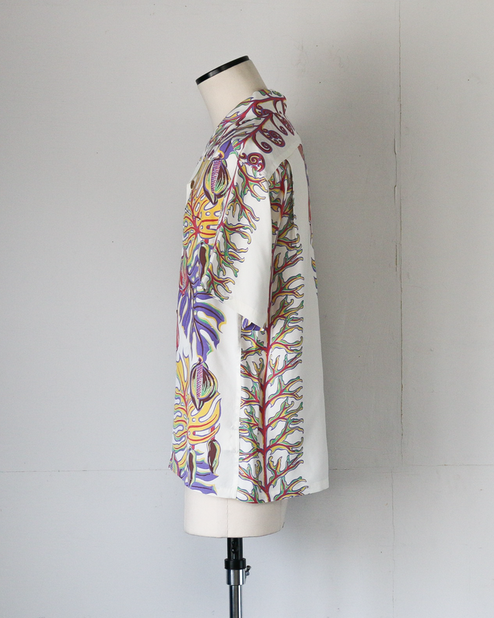 SUN SURF SS39622 RAYON HAWAIIAN SHIRT “MONSTERA BORDER”
