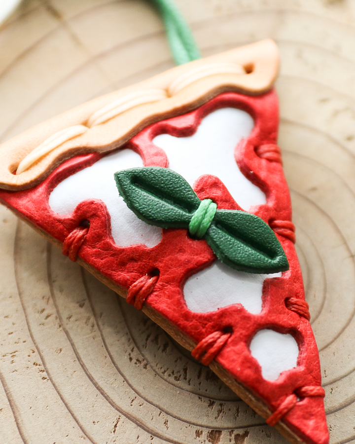 LA CUOIERIA LEATHER KEY HOLDER PIZZA