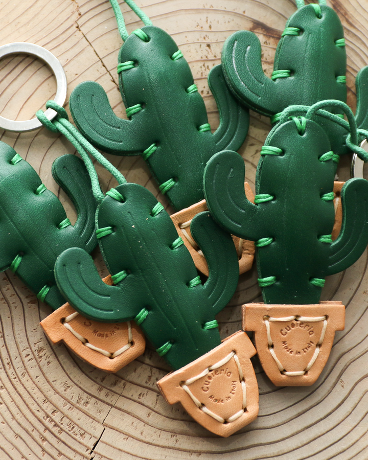 LA CUOIERIA LEATHER KEY HOLDER CACTUS