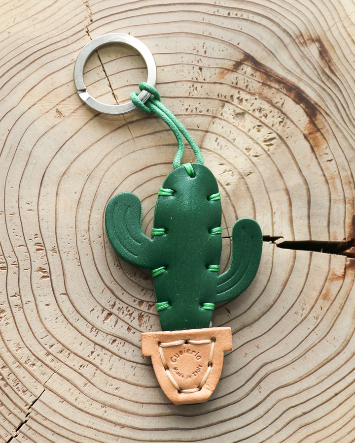 LA CUOIERIA LEATHER KEY HOLDER CACTUS
