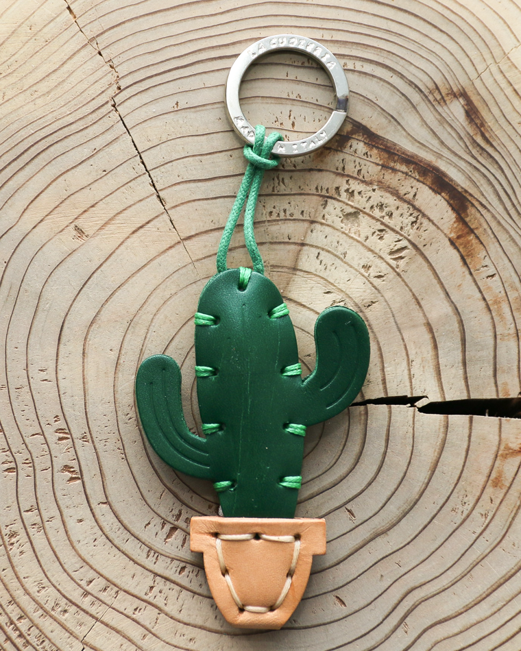 LA CUOIERIA LEATHER KEY HOLDER CACTUS