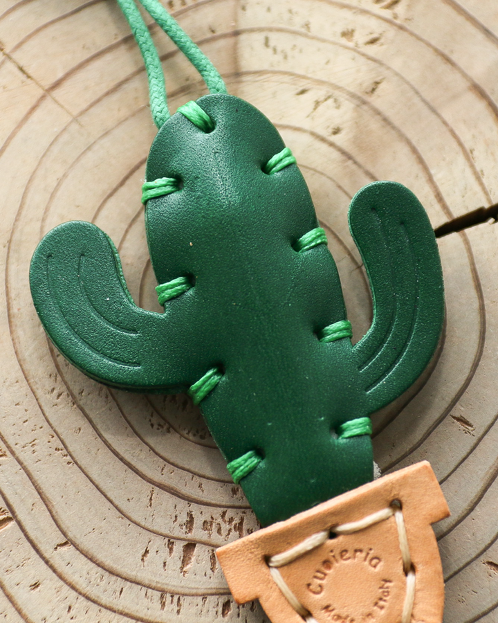 LA CUOIERIA LEATHER KEY HOLDER CACTUS