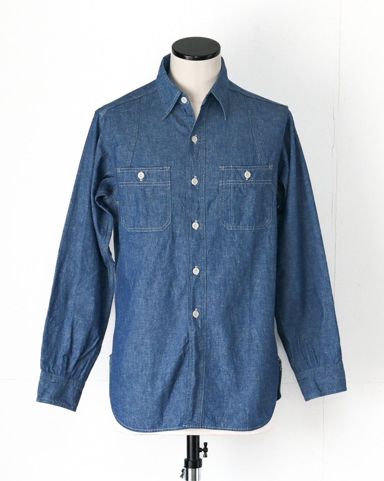 WAREHOUSE Lot.3064 VENTILATION 3STITCH CHAMBRAY SHIRT SAX