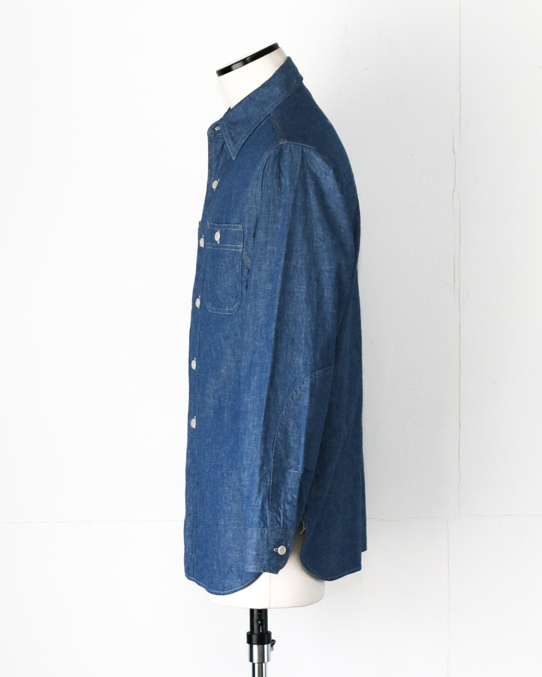 WAREHOUSE Lot.3064 VENTILATION 3STITCH CHAMBRAY SHIRT SAX