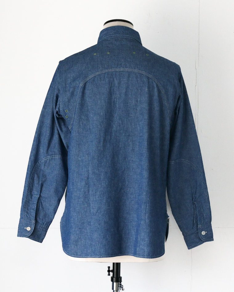 WAREHOUSE Lot.3064 VENTILATION 3STITCH CHAMBRAY SHIRT SAX