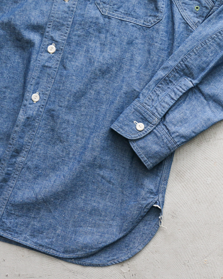 WAREHOUSE Lot.3064 VENTILATION 3STITCH CHAMBRAY SHIRT SAX
