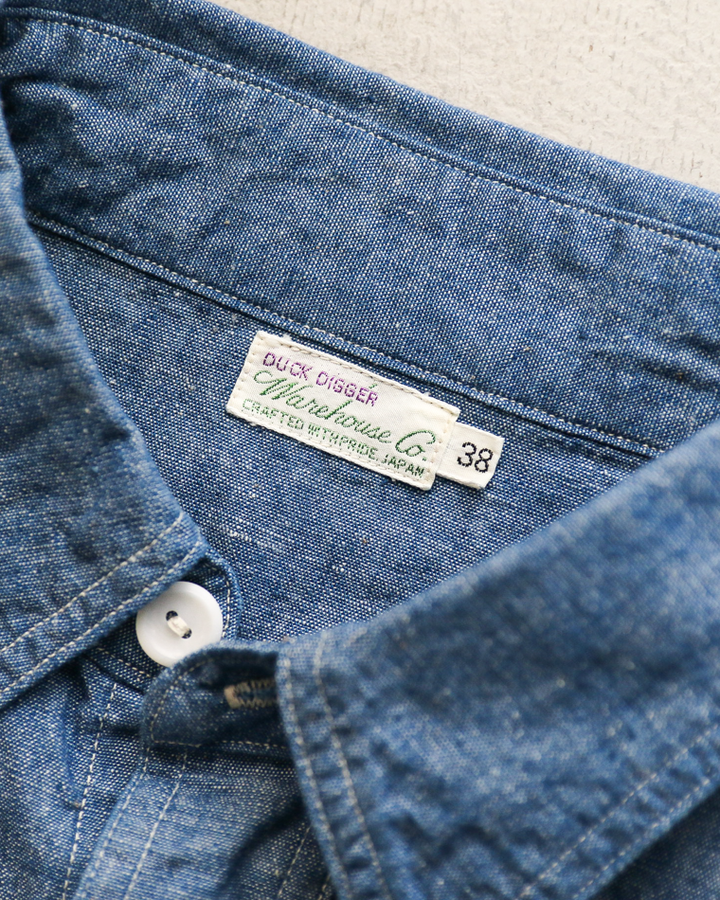 WAREHOUSE Lot.3064 VENTILATION 3STITCH CHAMBRAY SHIRT SAX