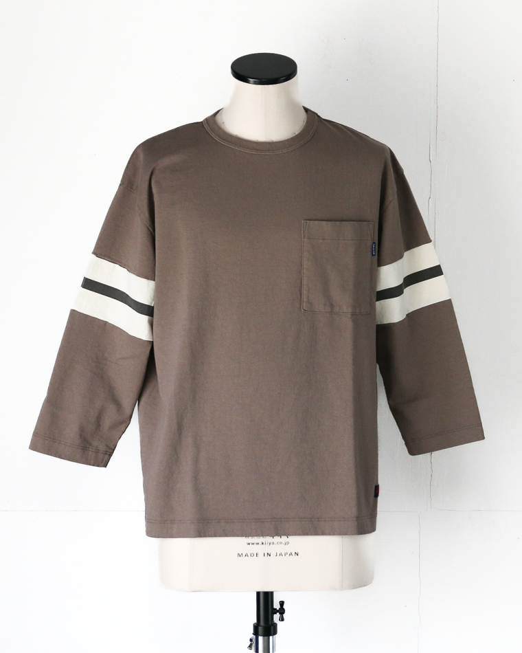 TURN ME ON 3/4 Sleeve Football Tee Greige