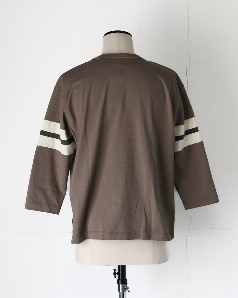 TURN ME ON 3/4 Sleeve Football Tee Greige
