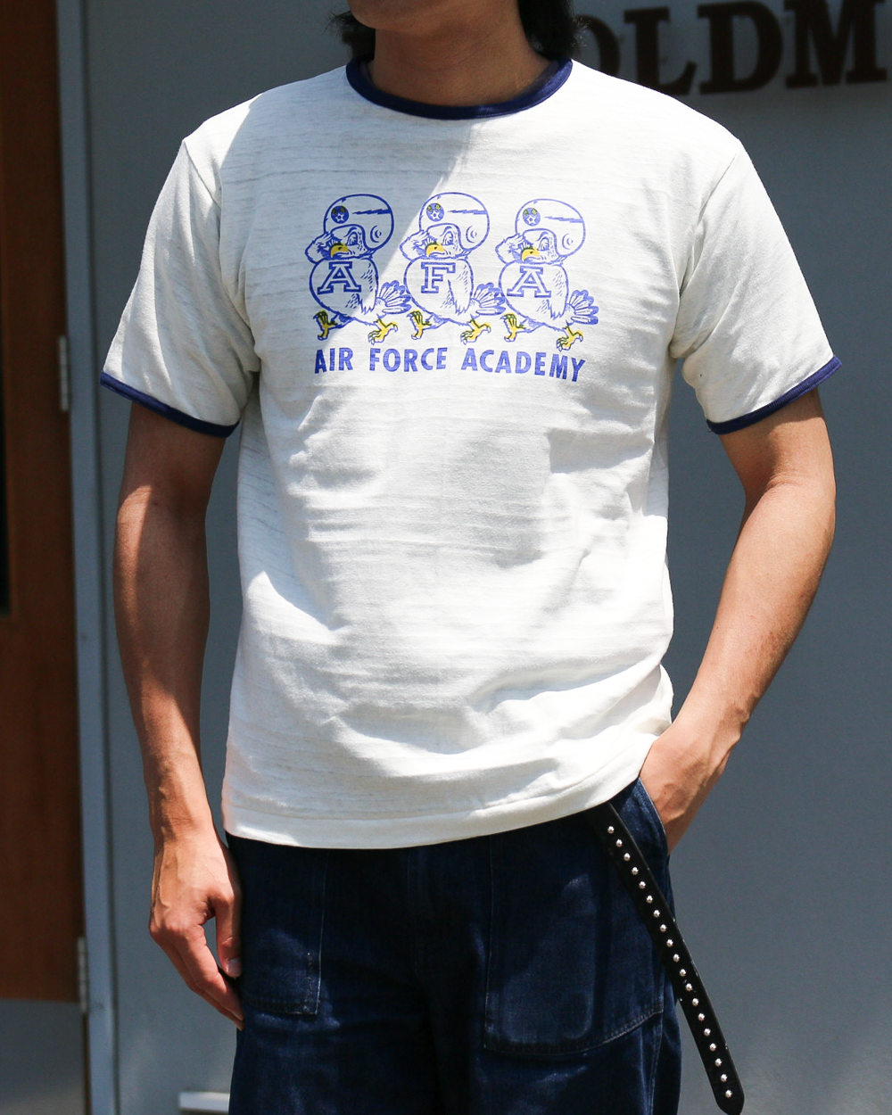 WAREHOUSE  Lot4059 LINGER TEE AFA CREAM×NAVY