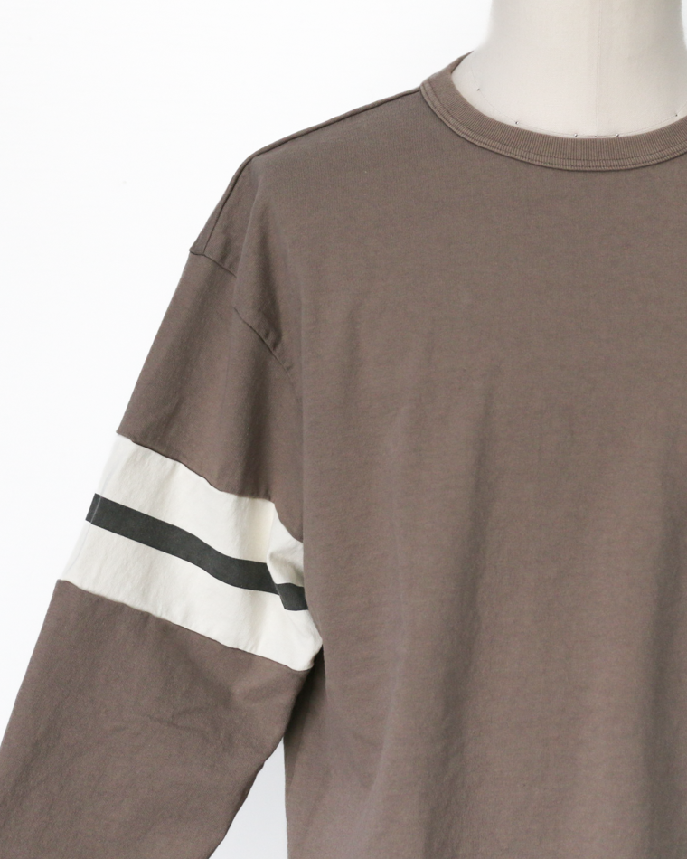 TURN ME ON 3/4 Sleeve Football Tee Greige