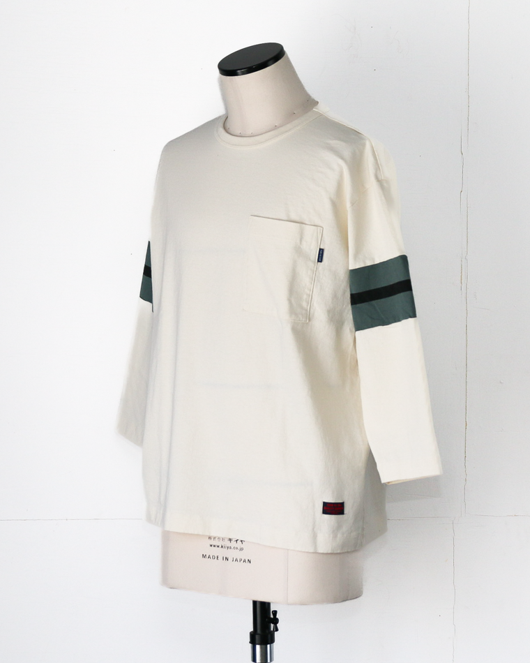 TURN ME ON 3/4 Sleeve Football Tee Off White