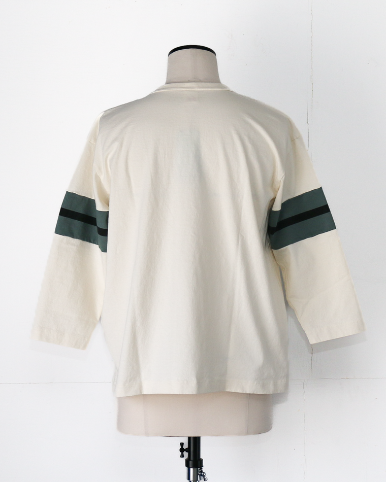 TURN ME ON 3/4 Sleeve Football Tee Off White