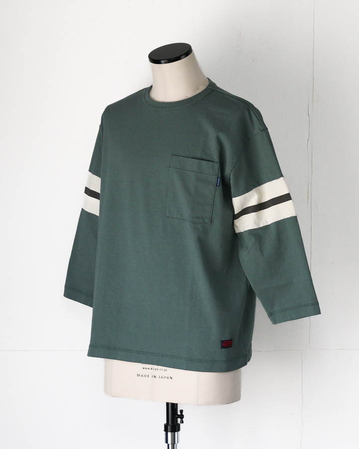 TURN ME ON 3/4 Sleeve Football Tee Green