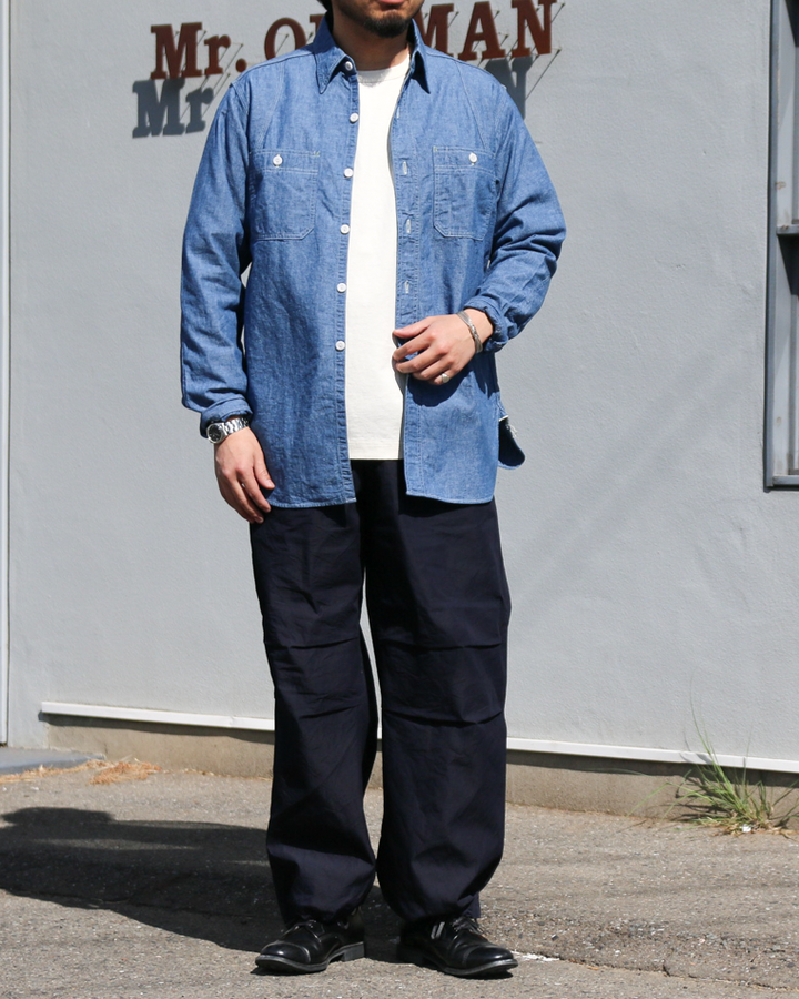 WAREHOUSE Lot.3064 VENTILATION 3STITCH CHAMBRAY SHIRT SAX