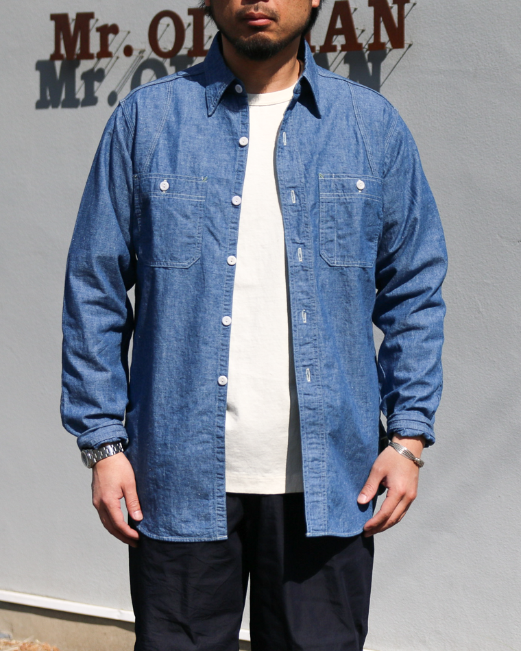 WAREHOUSE Lot.3064 VENTILATION 3STITCH CHAMBRAY SHIRT SAX