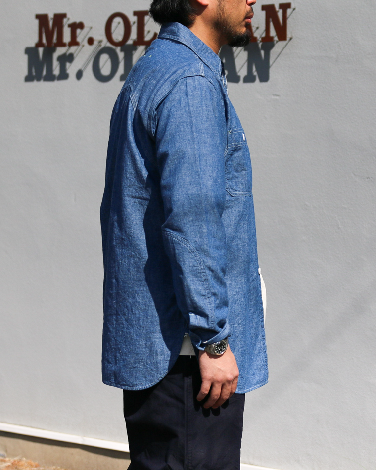 WAREHOUSE Lot.3064 VENTILATION 3STITCH CHAMBRAY SHIRT SAX