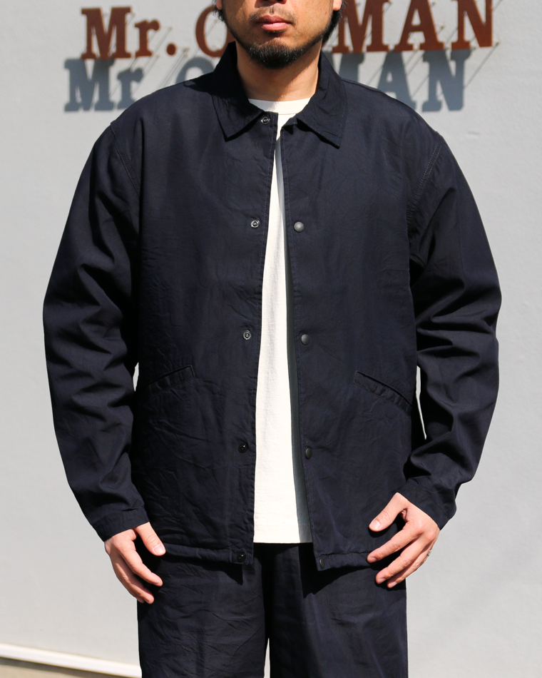 FOB factory F2462 ID NYLON COACH JACKET Indigo
