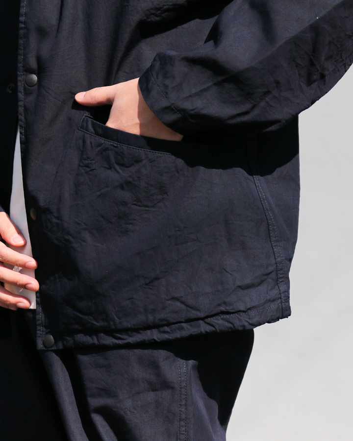 FOB factory F2462 ID NYLON COACH JACKET Indigo