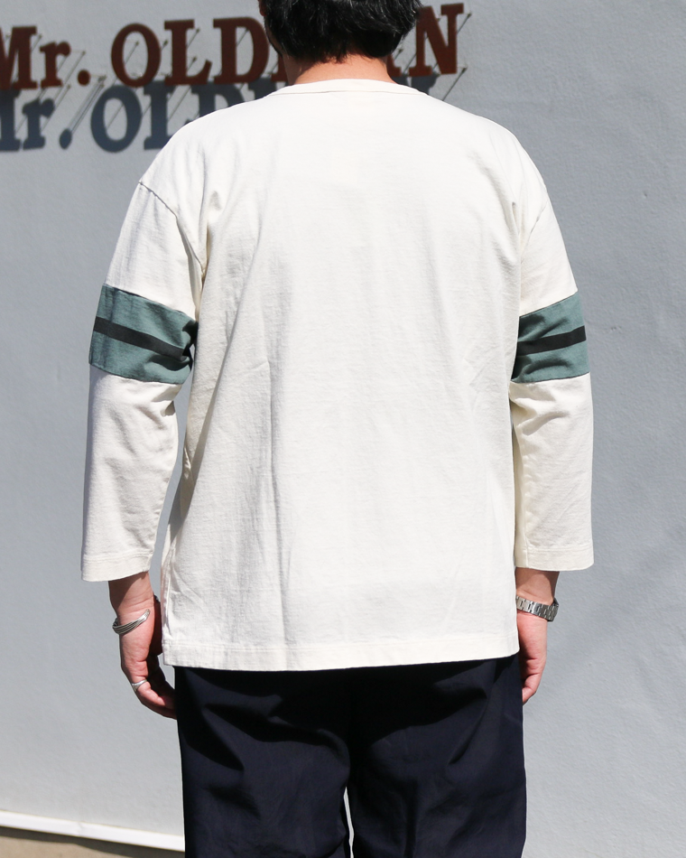 TURN ME ON 3/4 Sleeve Football Tee Off White