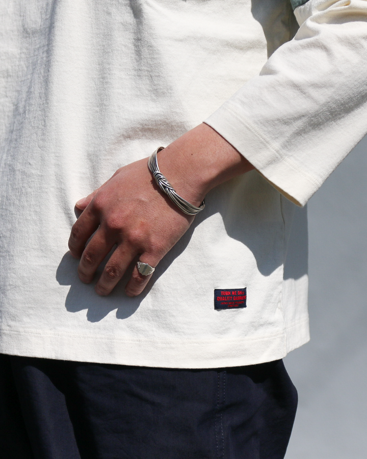 TURN ME ON 3/4 Sleeve Football Tee Off White