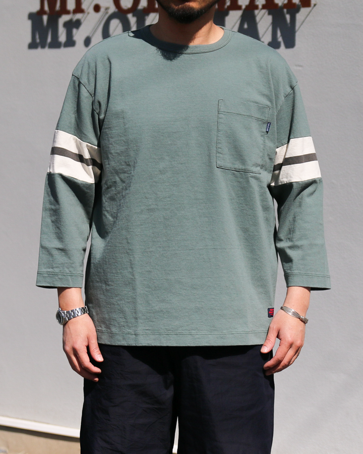 TURN ME ON 3/4 Sleeve Football Tee Green
