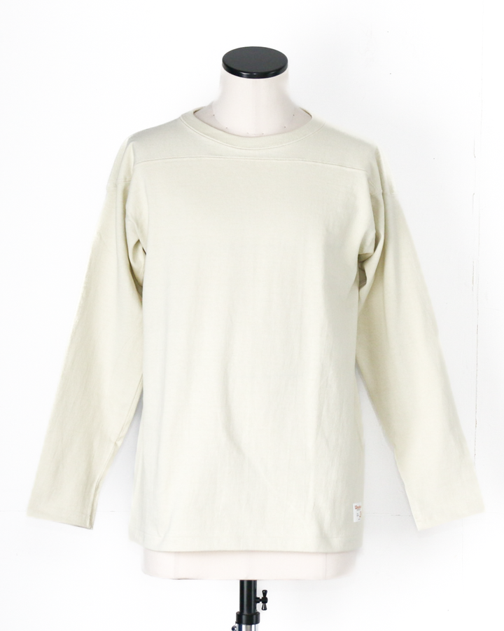 WAREHOUSE Lot 5913 LONG SLEEVE FOOTBALL TEE PLAIN Cream