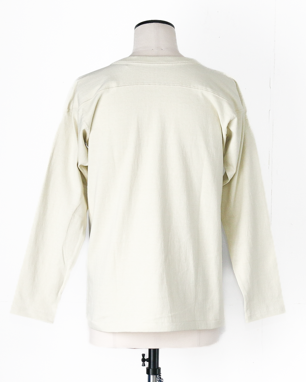 WAREHOUSE Lot 5913 LONG SLEEVE FOOTBALL TEE PLAIN Cream