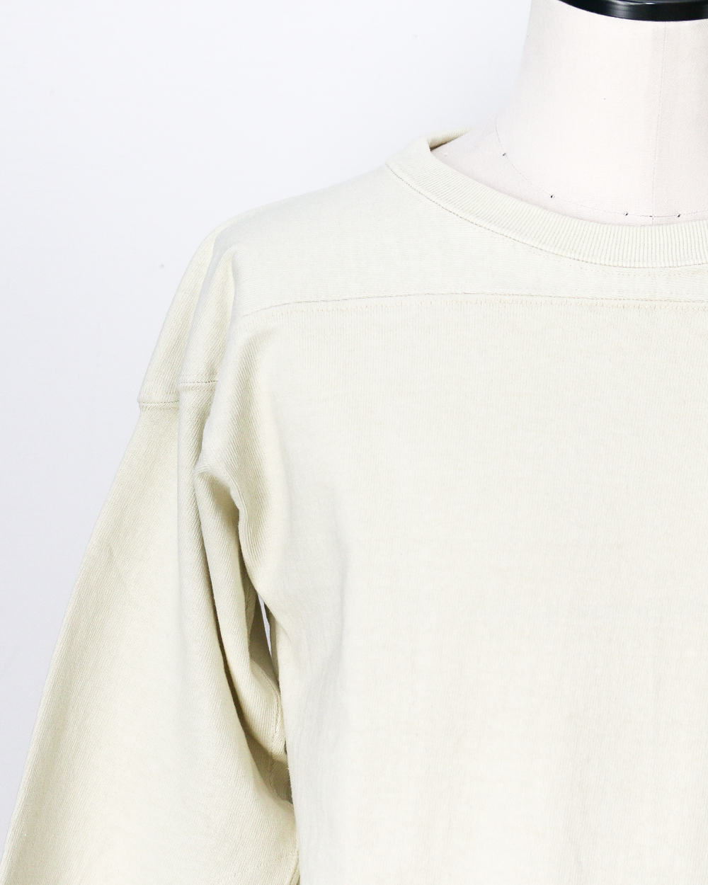 WAREHOUSE Lot 5913 LONG SLEEVE FOOTBALL TEE PLAIN Cream