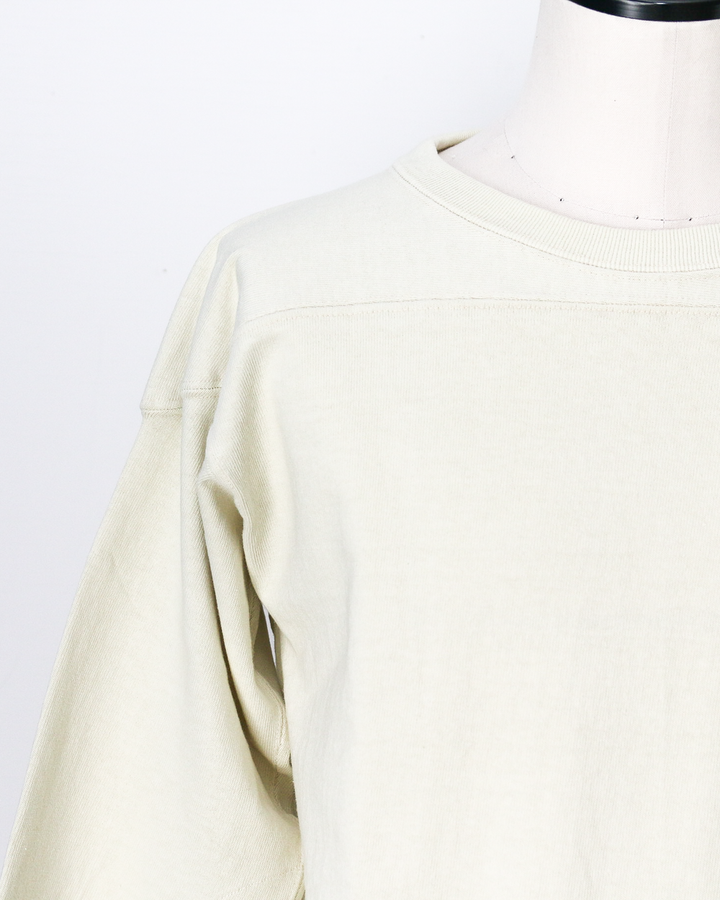 WAREHOUSE Lot 5913 LONG SLEEVE FOOTBALL TEE PLAIN Cream
